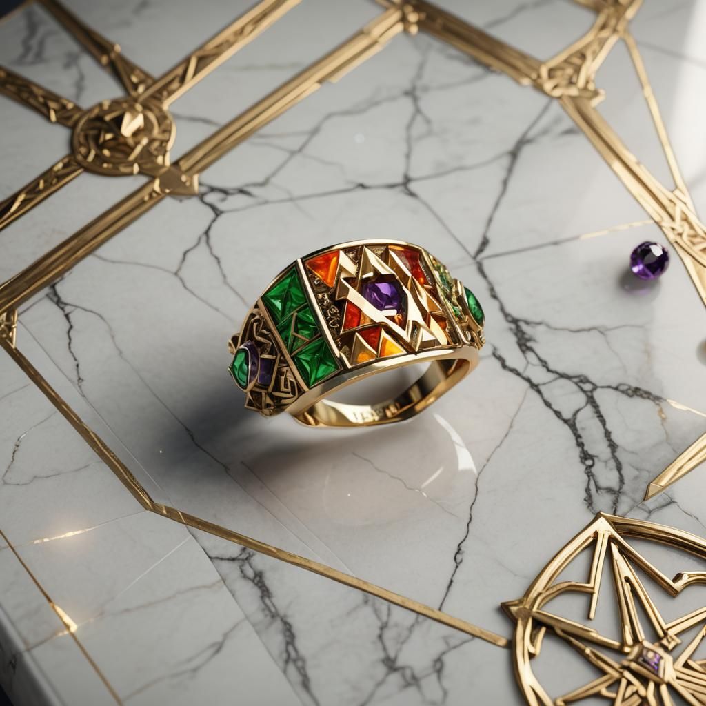 Triforce Ring Concept Art in High-Fantasy Style