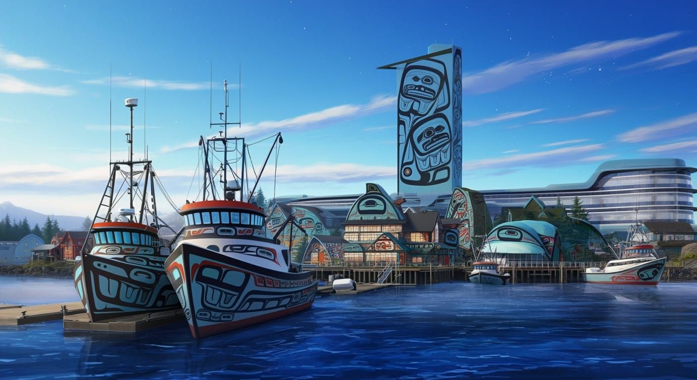 The Haida Nation community, on the southeast Alaska coast, t...