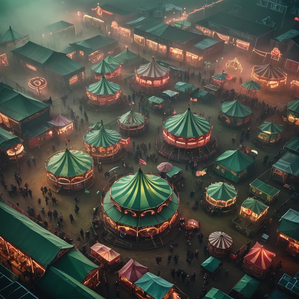 Surreal Macabre Carnival Freak Show Nightmare