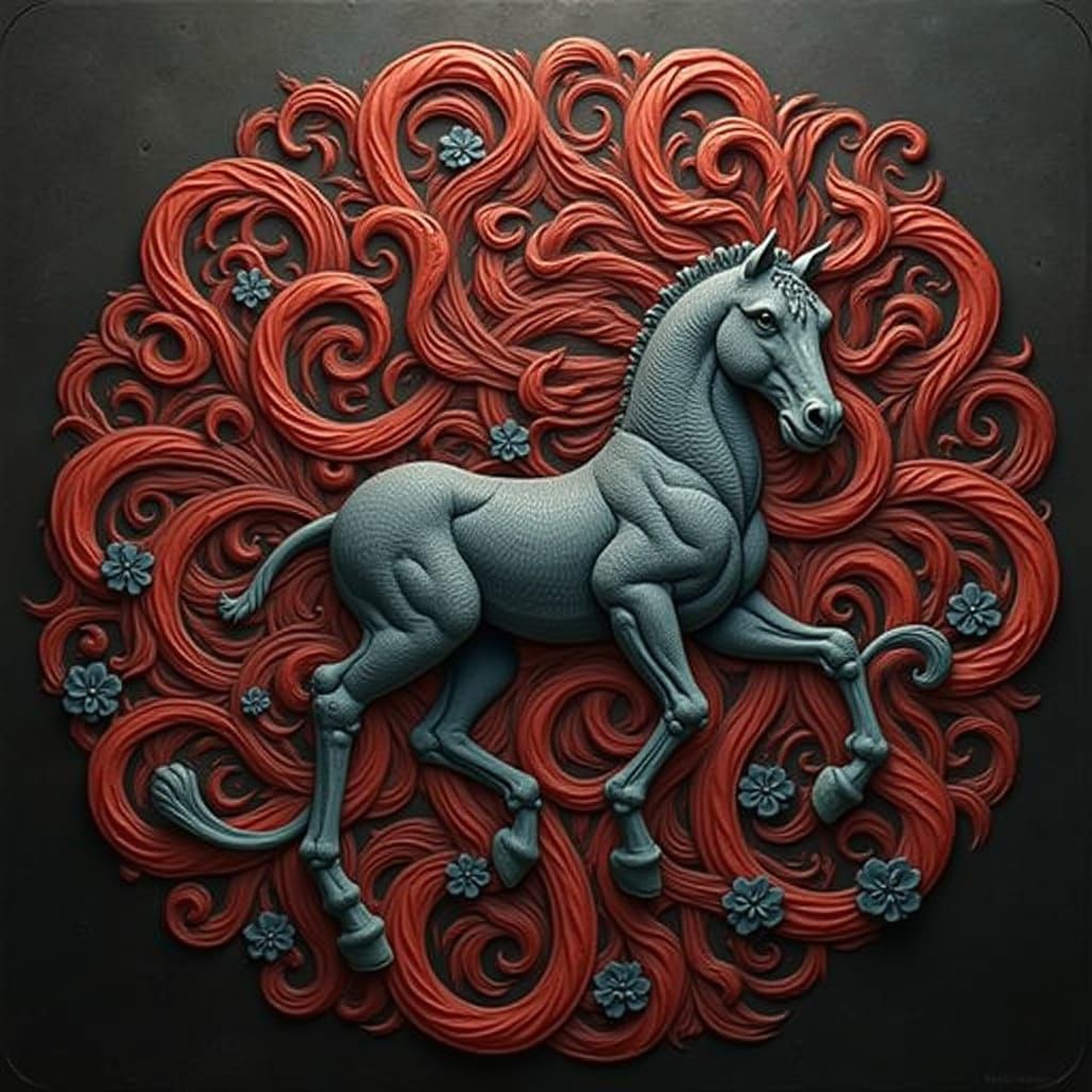 Abstract Twisting Shapes in Shades of Red