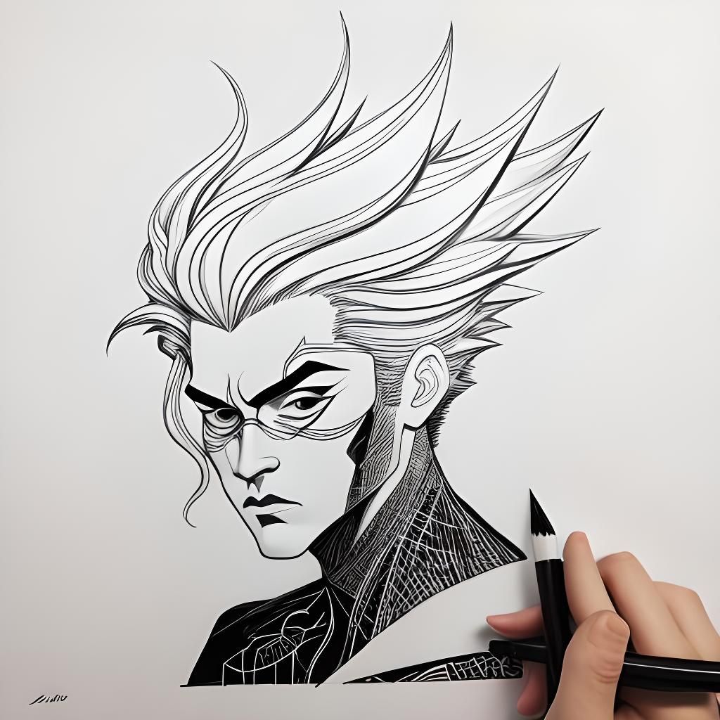 Abstract Drawing with Quirky Lines and Bold Shapes