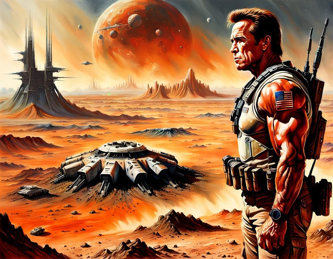 Arnold Surveys Martian Wasteland in Dystopian Art