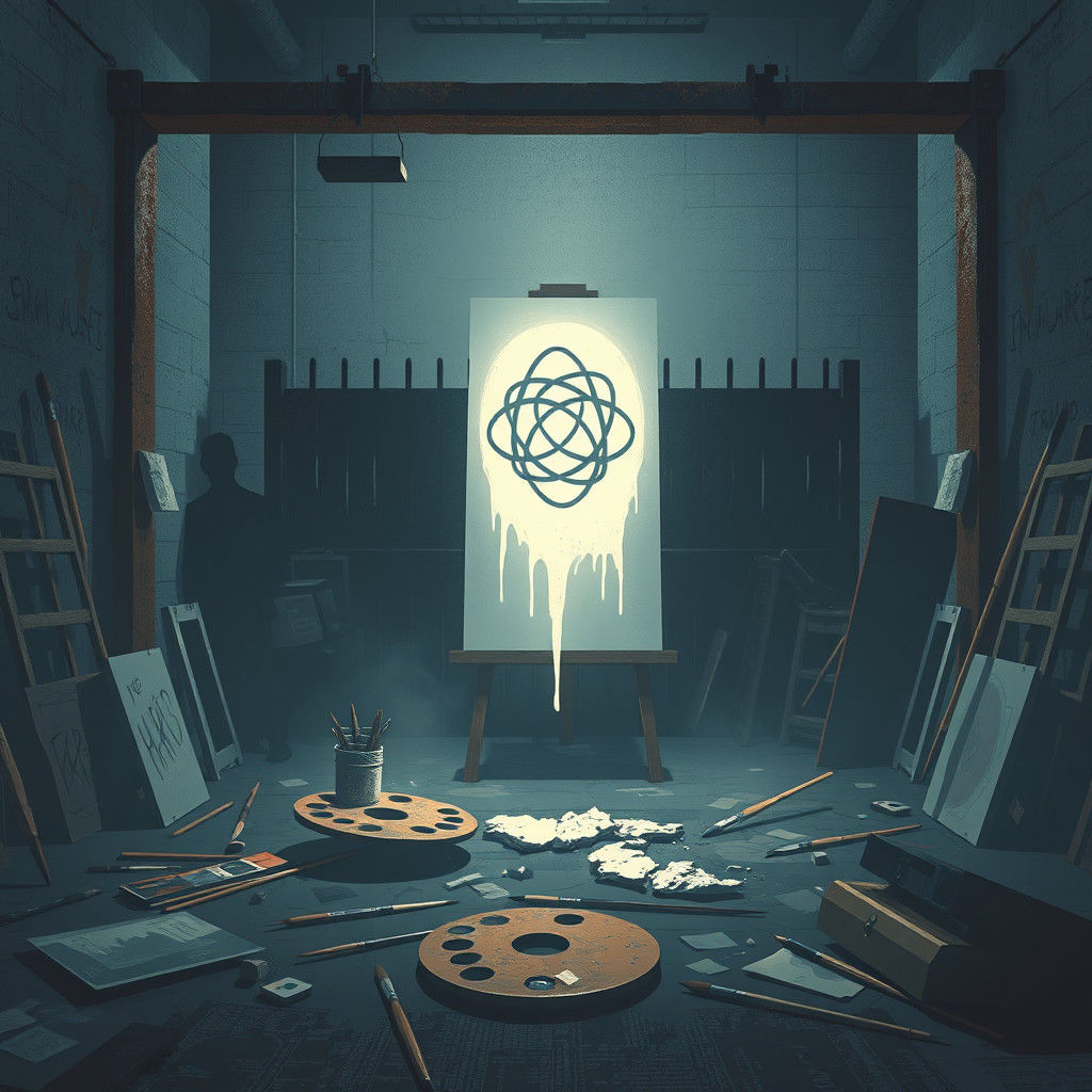 Desolate Art Studio: A Digital Illustration of Loss