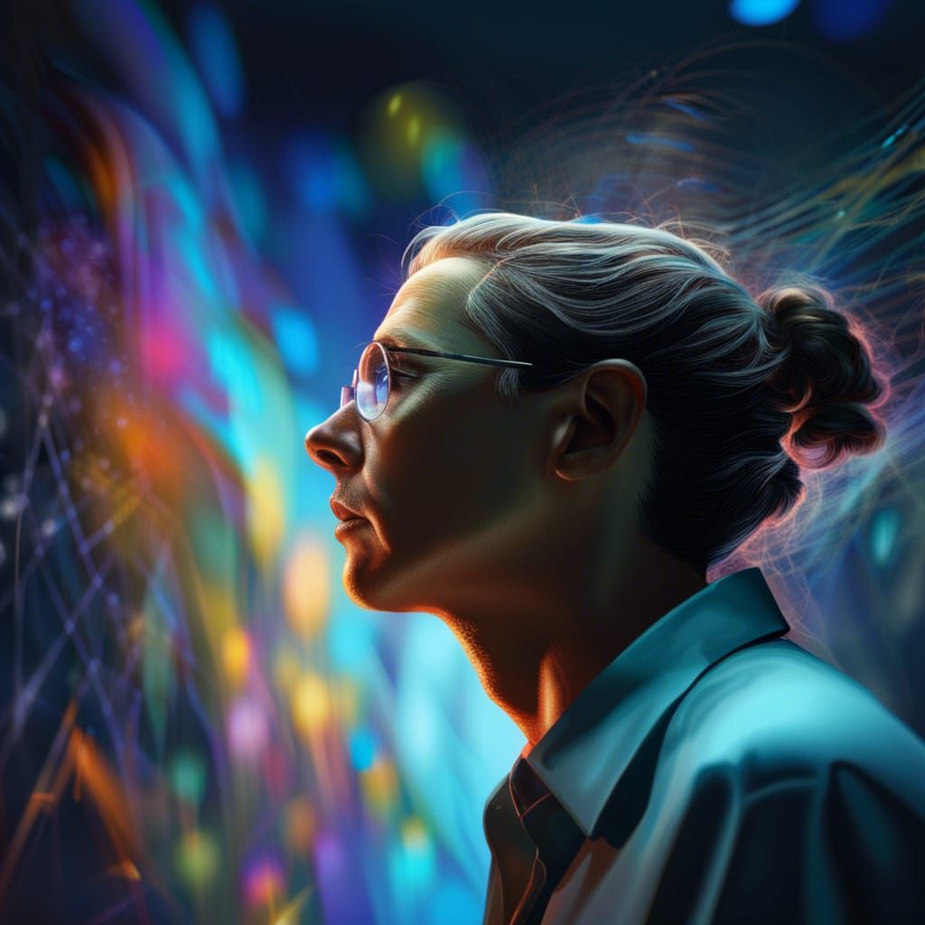 Hyperrealistic Scientist and Memory Projection