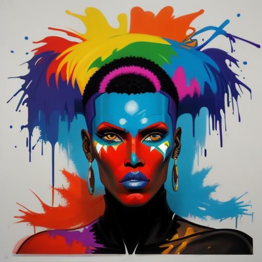 Grace Jones Graffiti Art in Splash Style