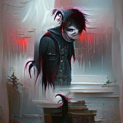 Sinister Emo Figure, Dramatic Digital Art