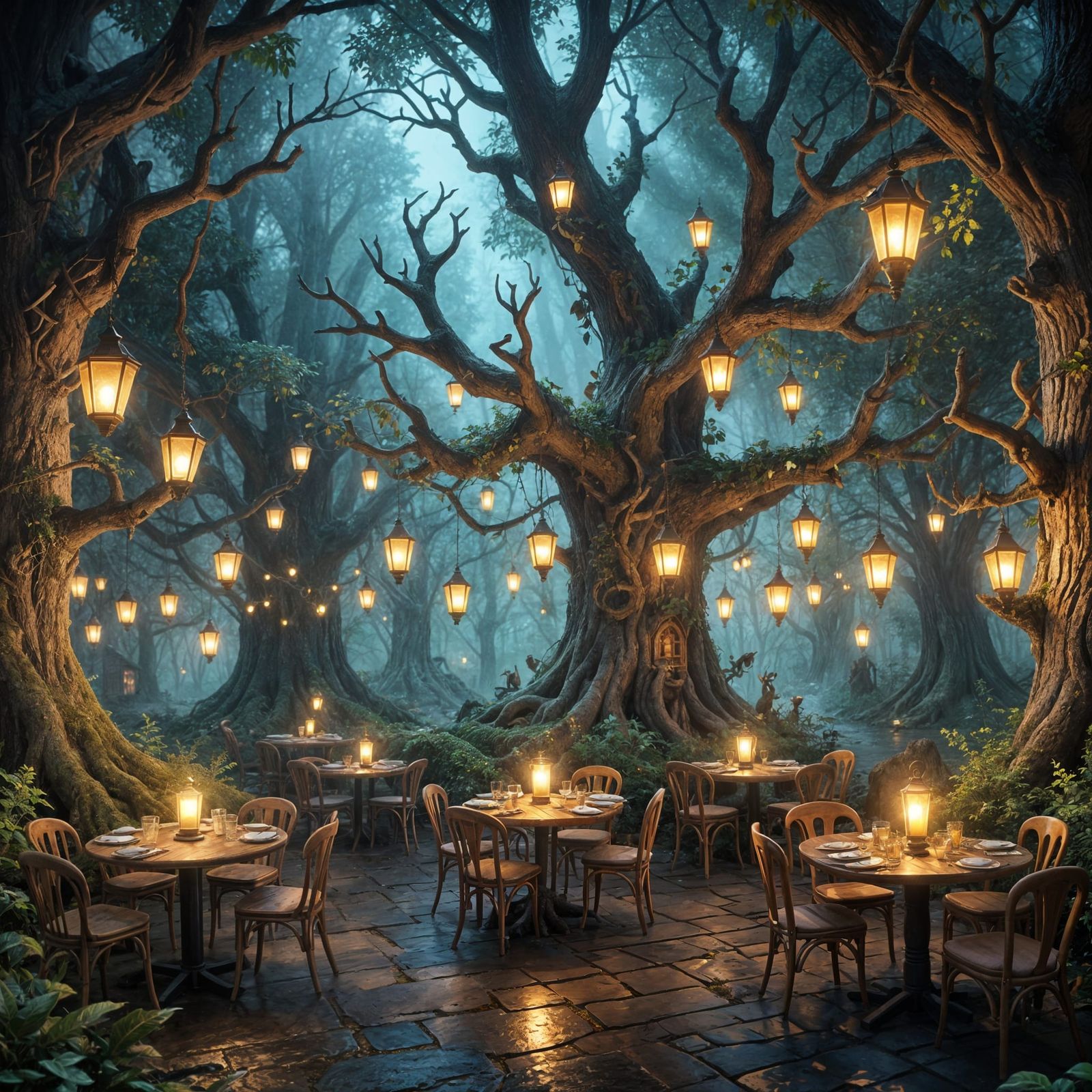 Enchanted Woodland Cafe Concept Art