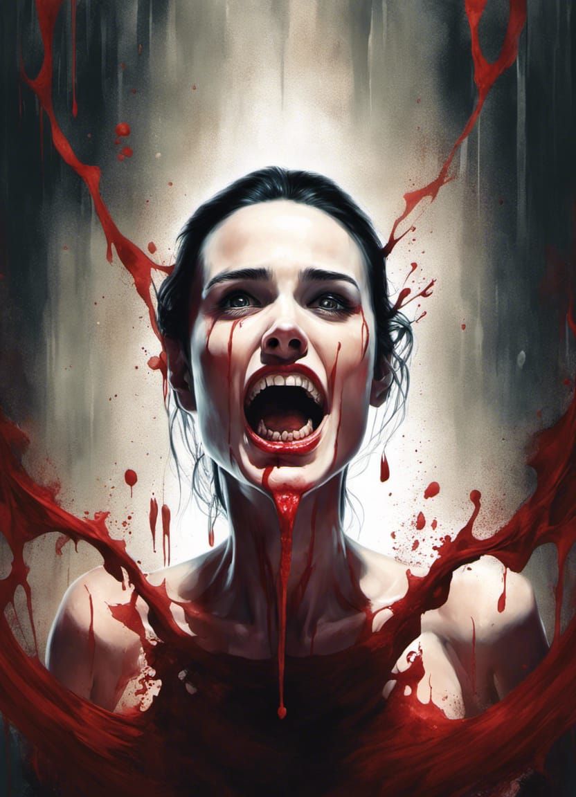 Pale Vampire Portrait in Hyperrealistic Illustration Style