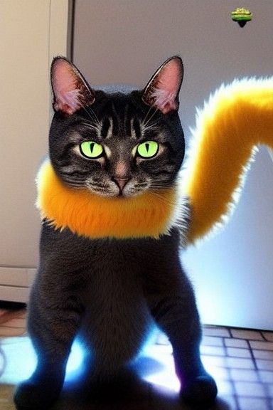 Cat Cosplaying as Dragon Ball Z Character