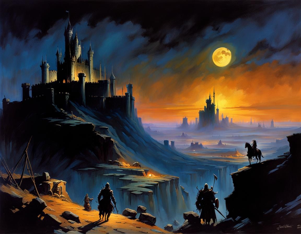 Dark Fantasy Undead Fortress in Wasteland