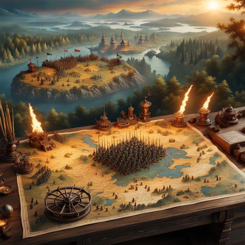 Fantasy Ancient Battleground Map  🗺️🧭