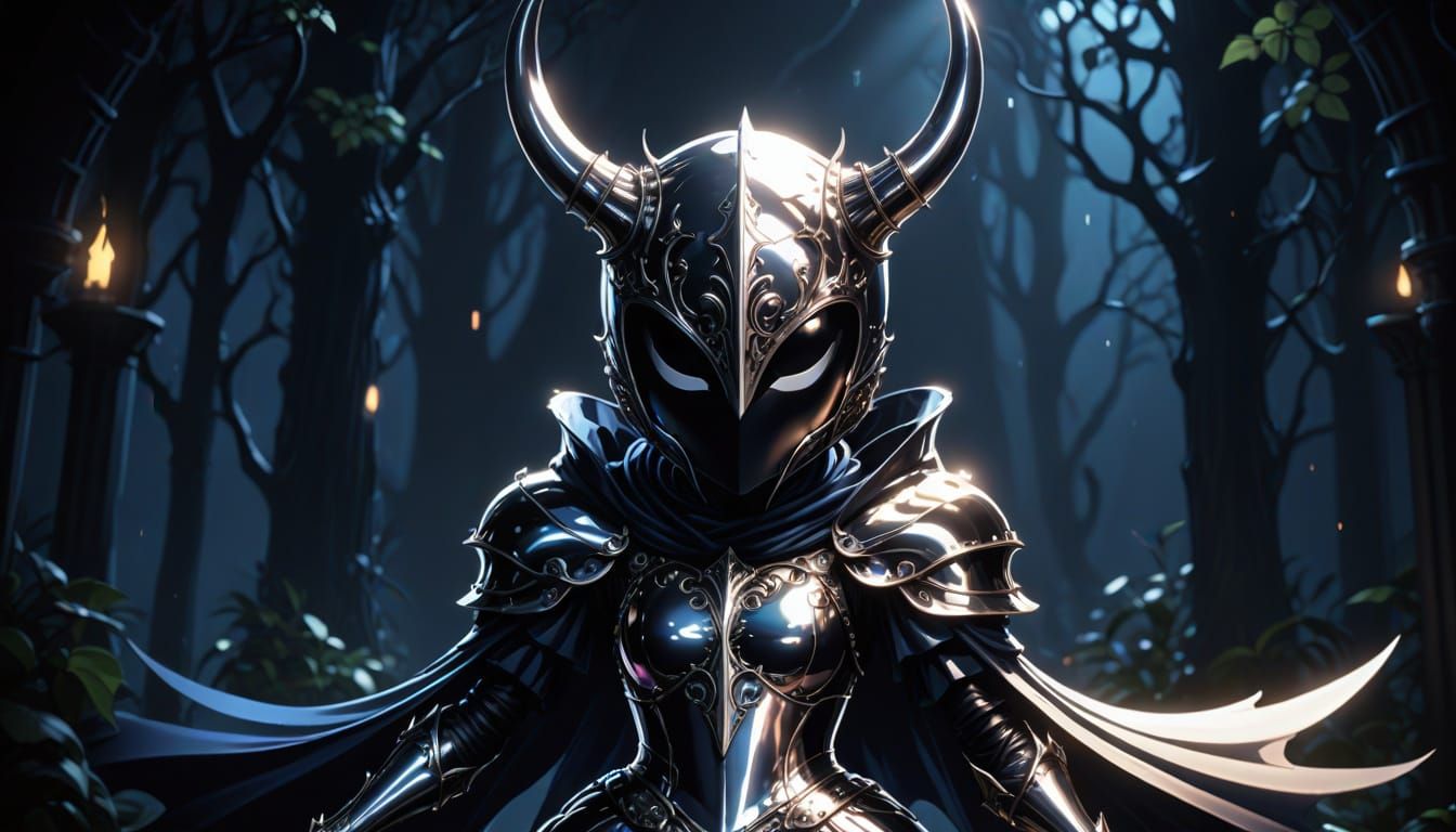 Knight in Shiny Dress: Hollow Knight Style Digital Art