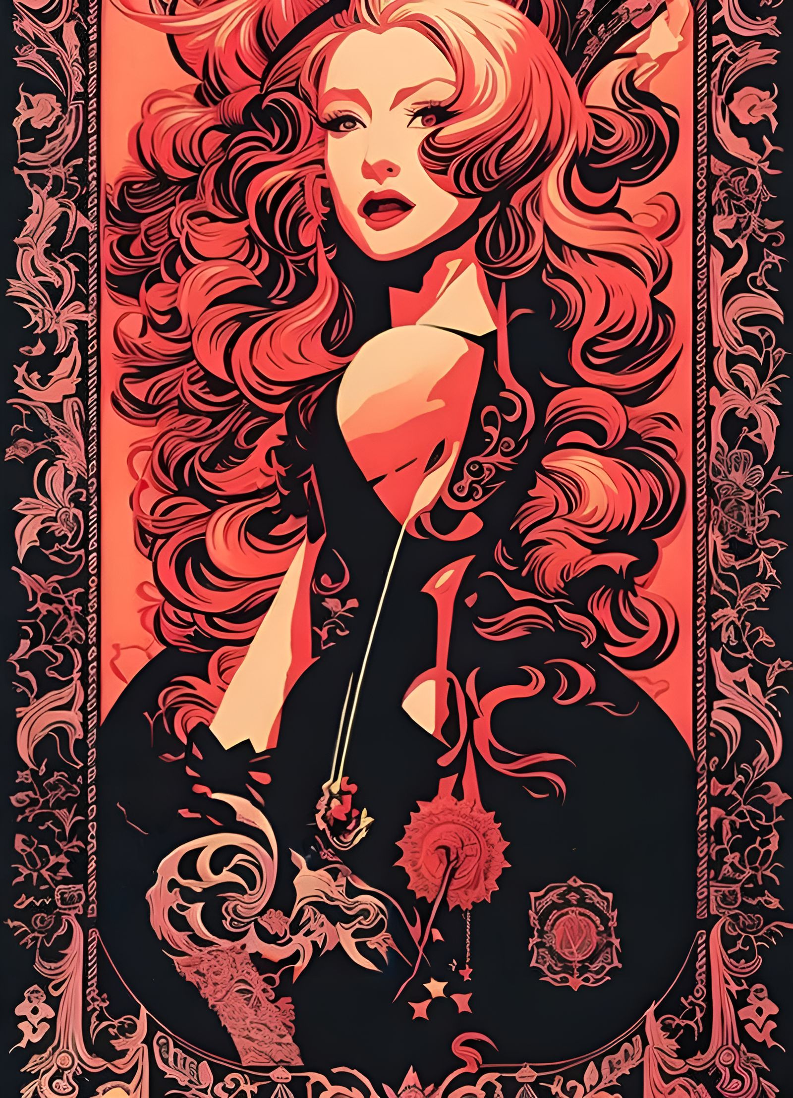 Mona Lisa in Punk Scene with Vintage Art