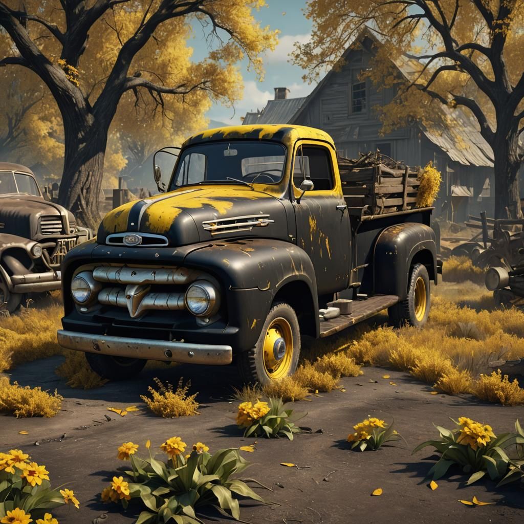 Fantastical 1953 Ford Truck with Scarecrows