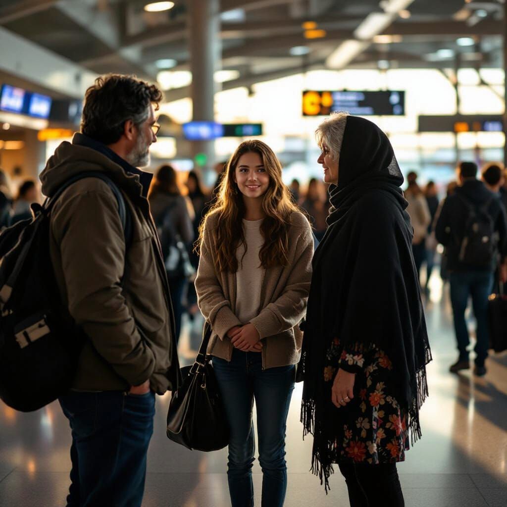 Heartwarming Airport Reunion: Teen Girl and Abuela