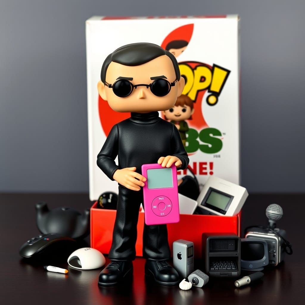 Iconic Steve Jobs Funko Pop in Bold Black Attire