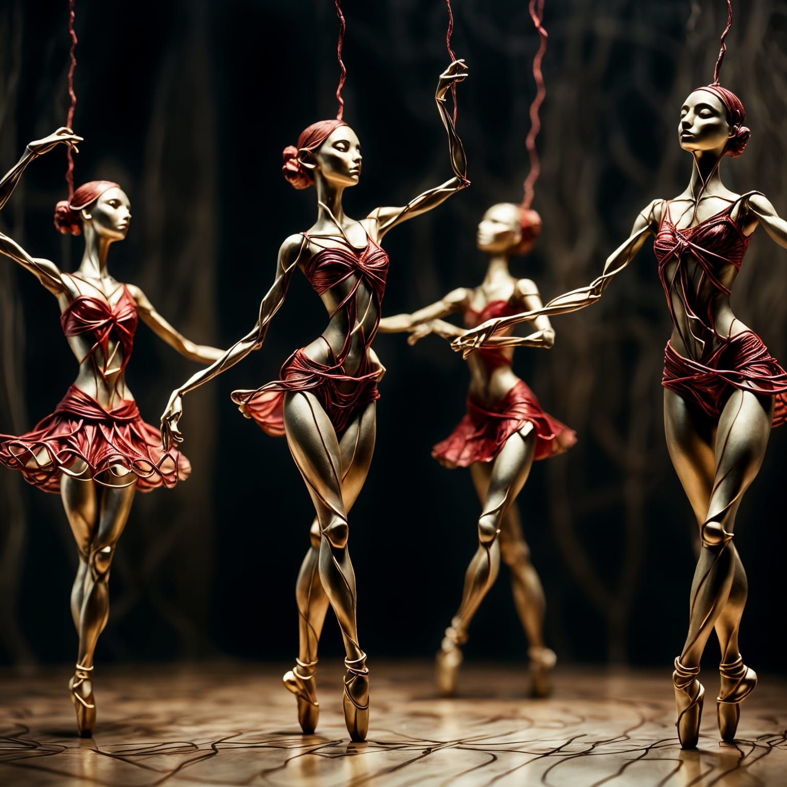 figurines of dancers in the shape of string Greg Rutkowski