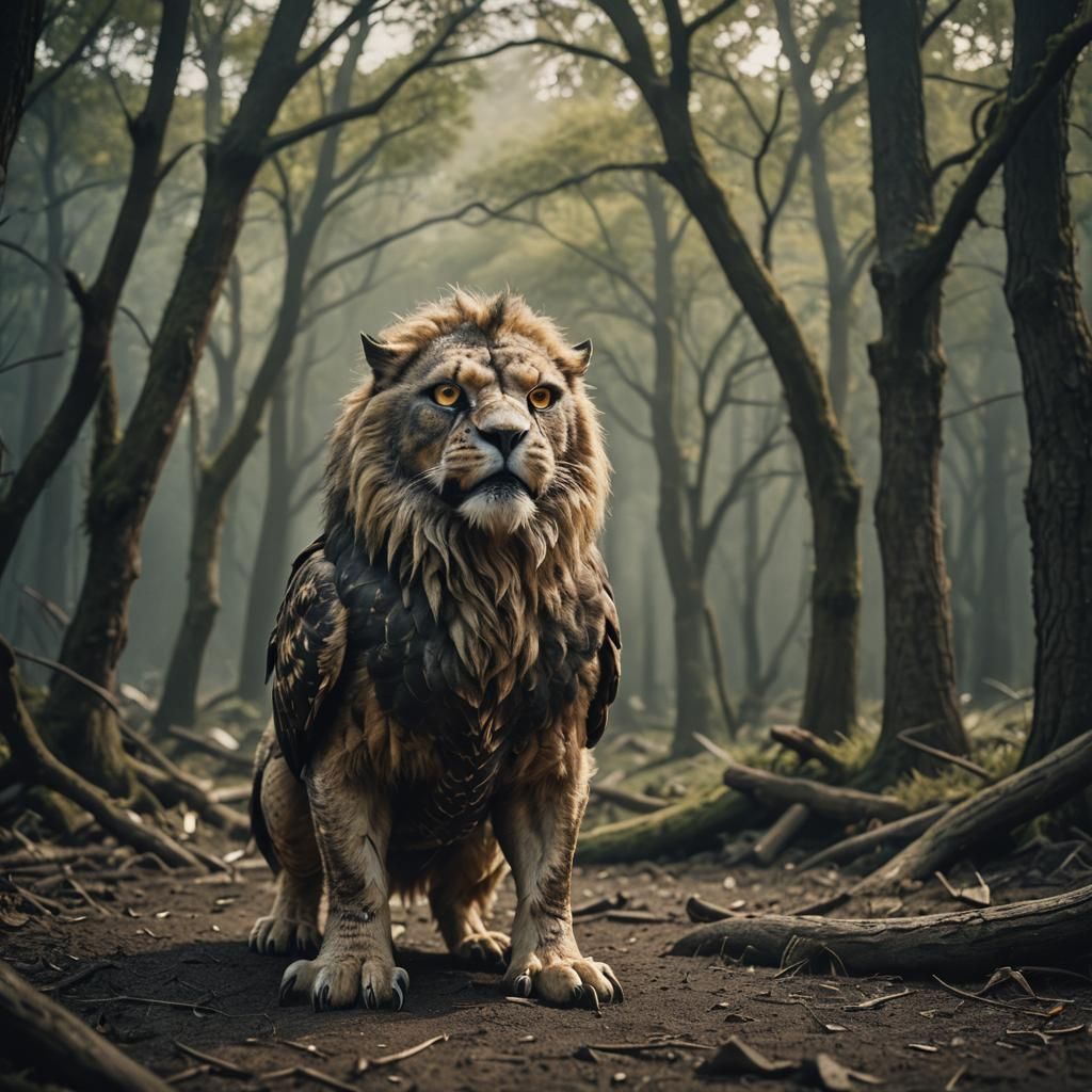 Ogre Lion Owl Hybrid in Cinematic Style