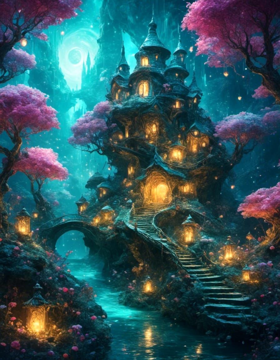 Whimsical Fairy Wonderland Scene