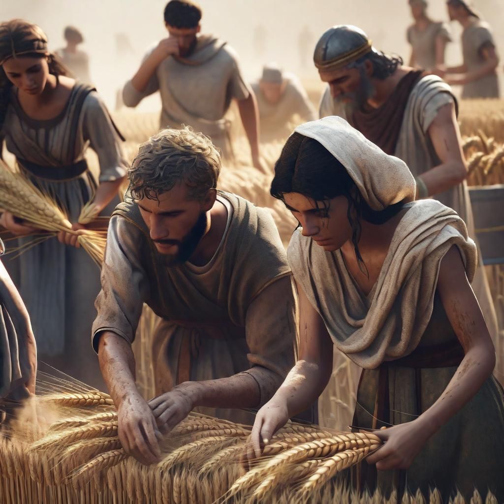 Ancient Roman Wheat Harvest in Cinematic Style