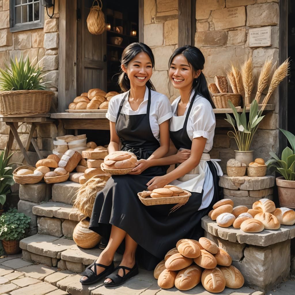 Thai Baker at Rustic Bakery: Whimsical Fantasy Art