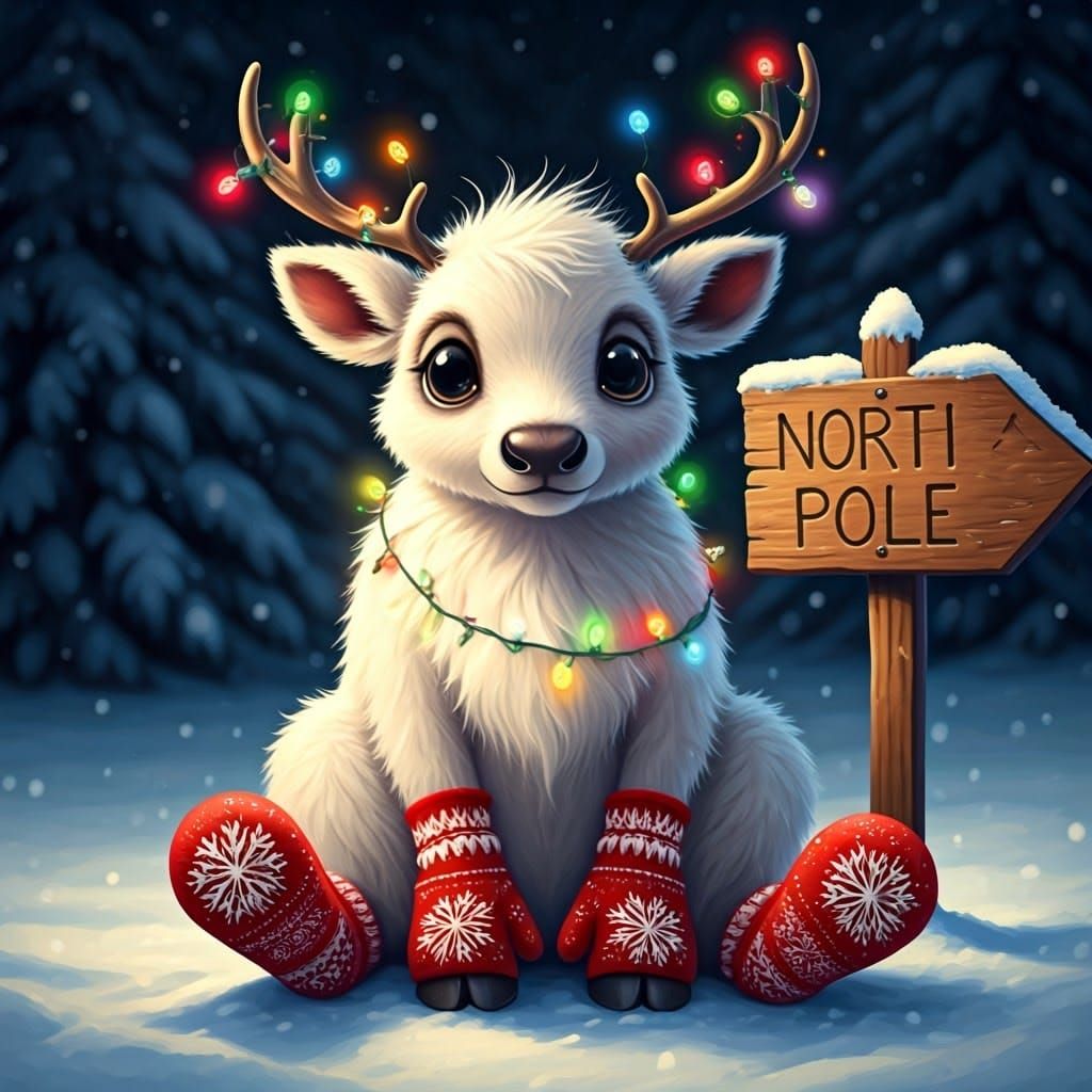 Visionary Holiday Reindeer in Festive Splendor