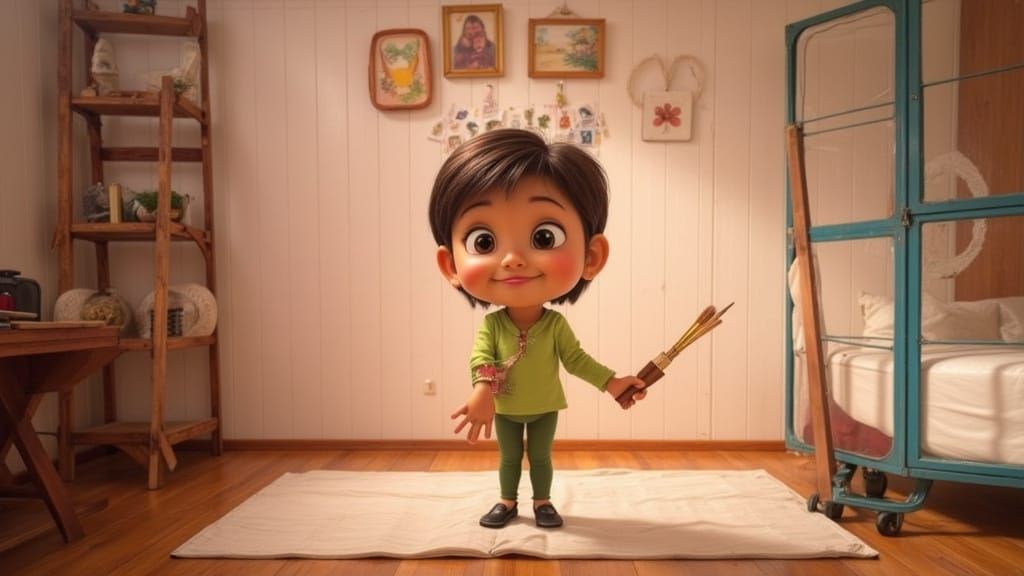 Pixar Character in Watercolor YouTube Studio