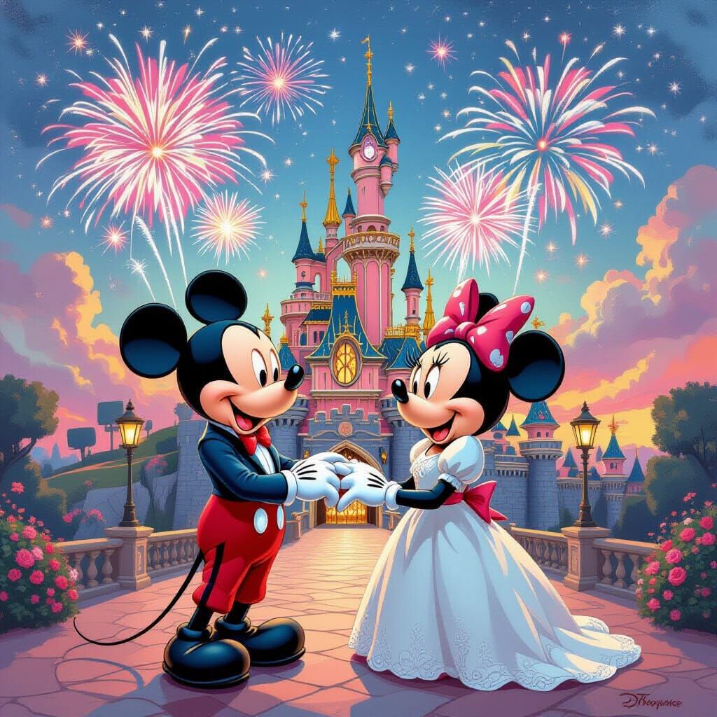 Mickey and Minnie's Fairytale Wedding Painting