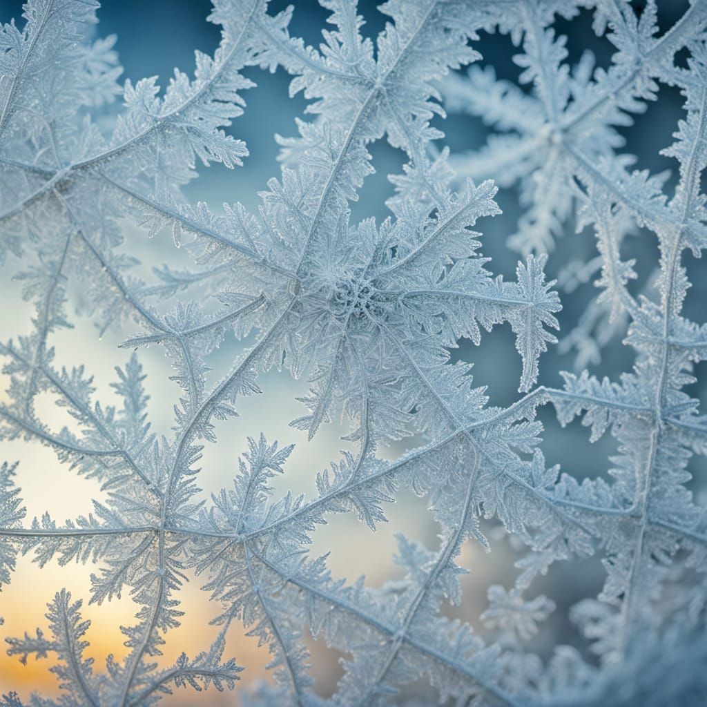 Delicate Frost Patterns on a Winter Window