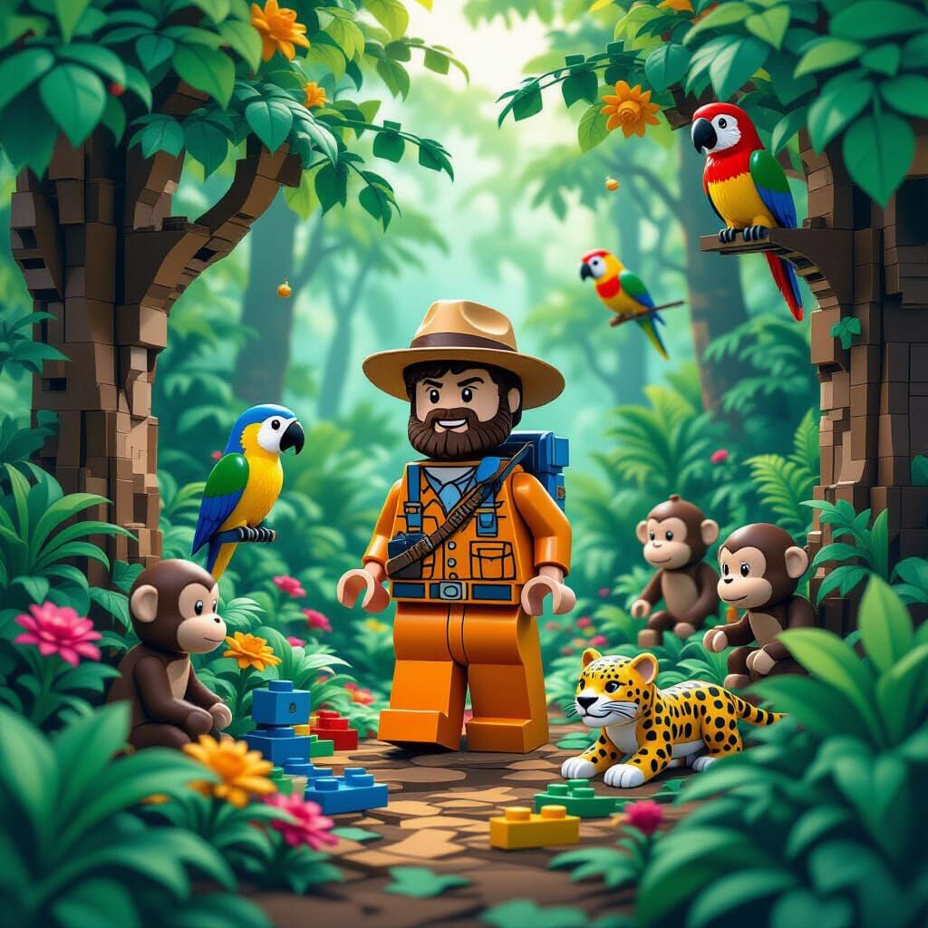 Lego Amazon Jungle Adventure in Whimsical Style