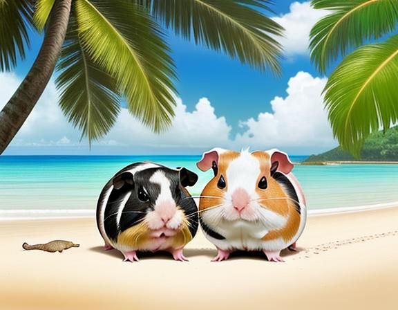Guinea Pigs' Tropical Beach Getaway