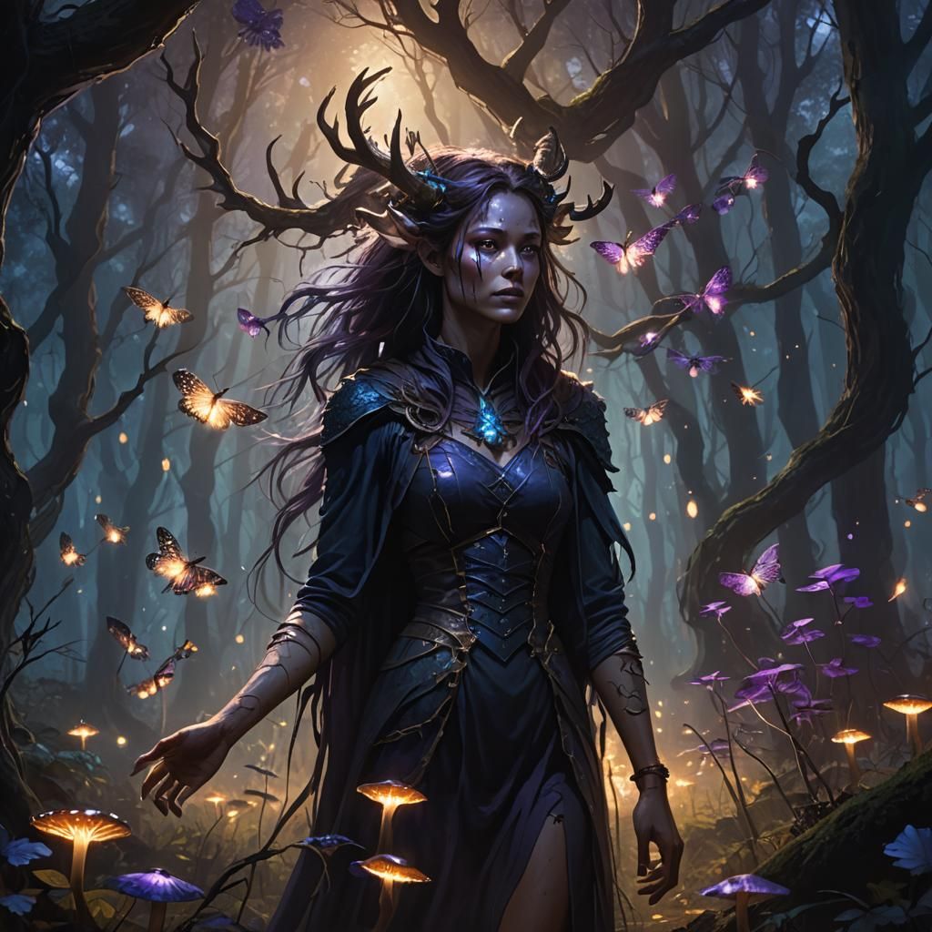 Woman's Monstrous Transformation in Dark Fantasy Art