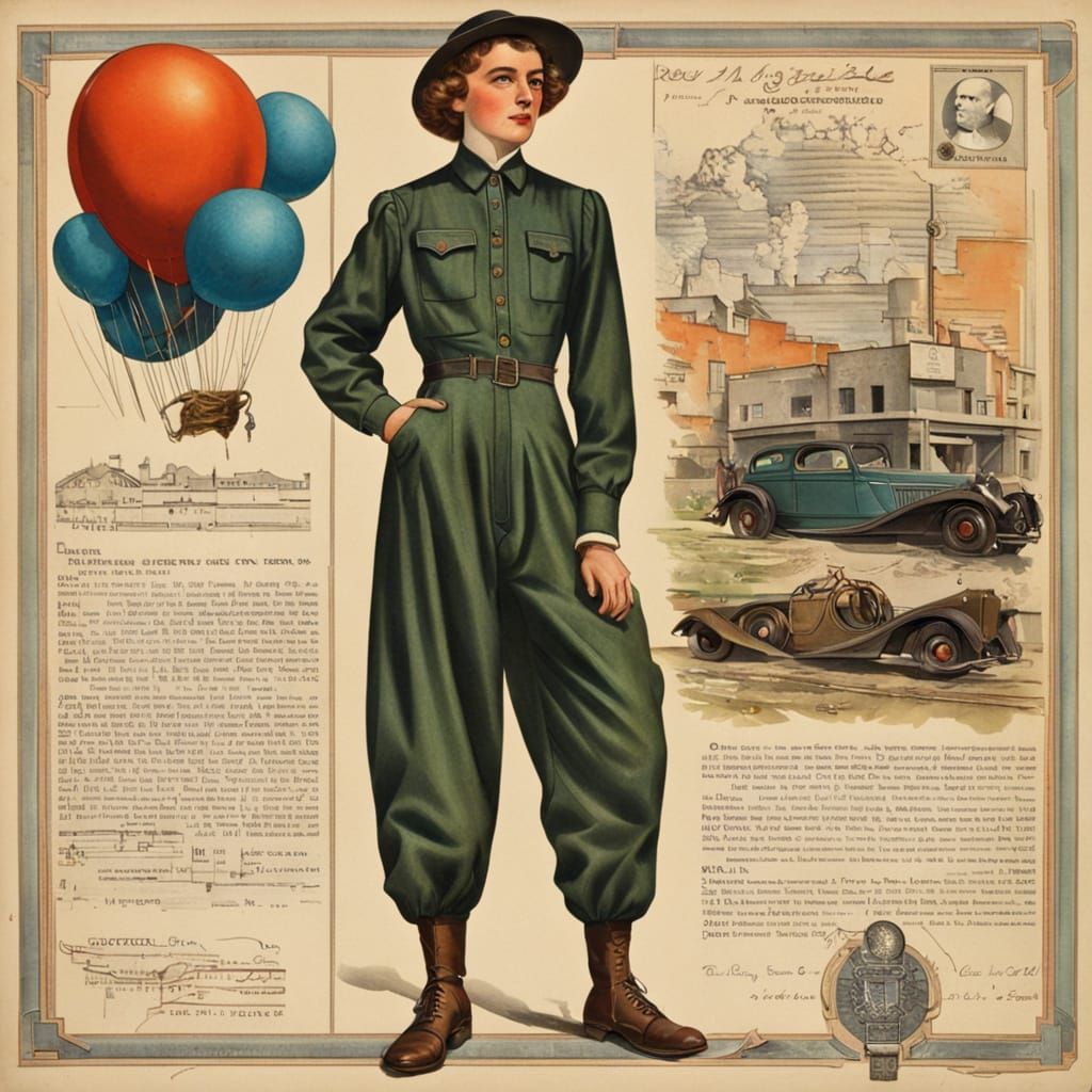 Dieselpunk Balloon and Vintage Jumpsuit Fashion