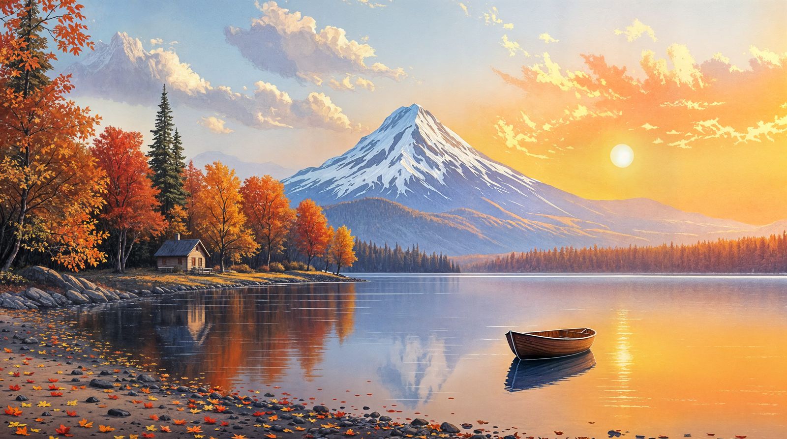 Warm Sunset Tranquility on Amber Lake