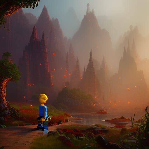 Detailed Lego Matte Painting in Unreal Engine