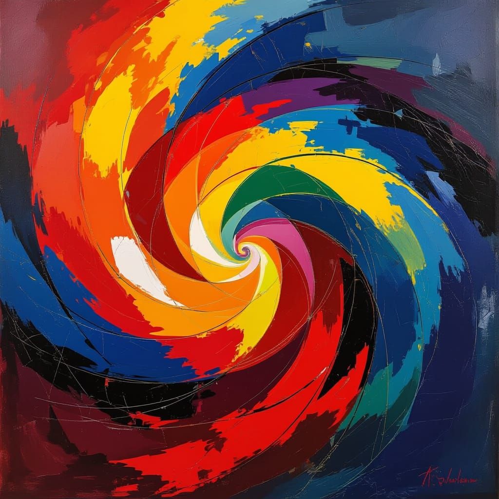 Abstract Expressionist Color Explosion of Creation Energy