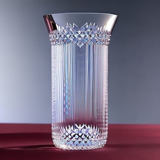 Crystal Vase with Roses in Rococo Style