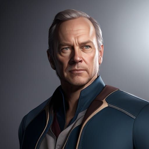 Professor Xavier as Captain Kirk: Detailed Portrait