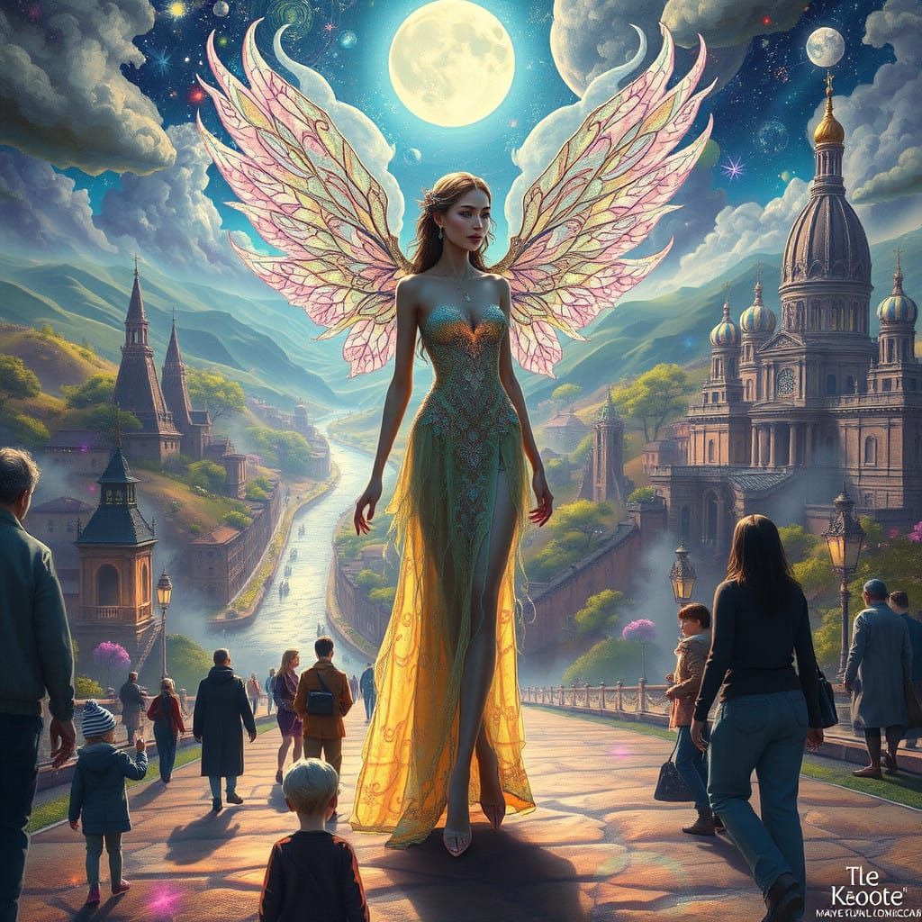 Ethereal Arcadian Fey in Vibrant Dreamscape