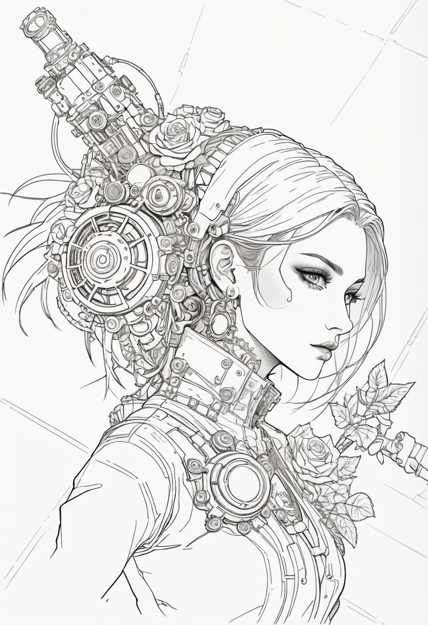 Steampunk Woman in Dystopian Metropolis Poster
