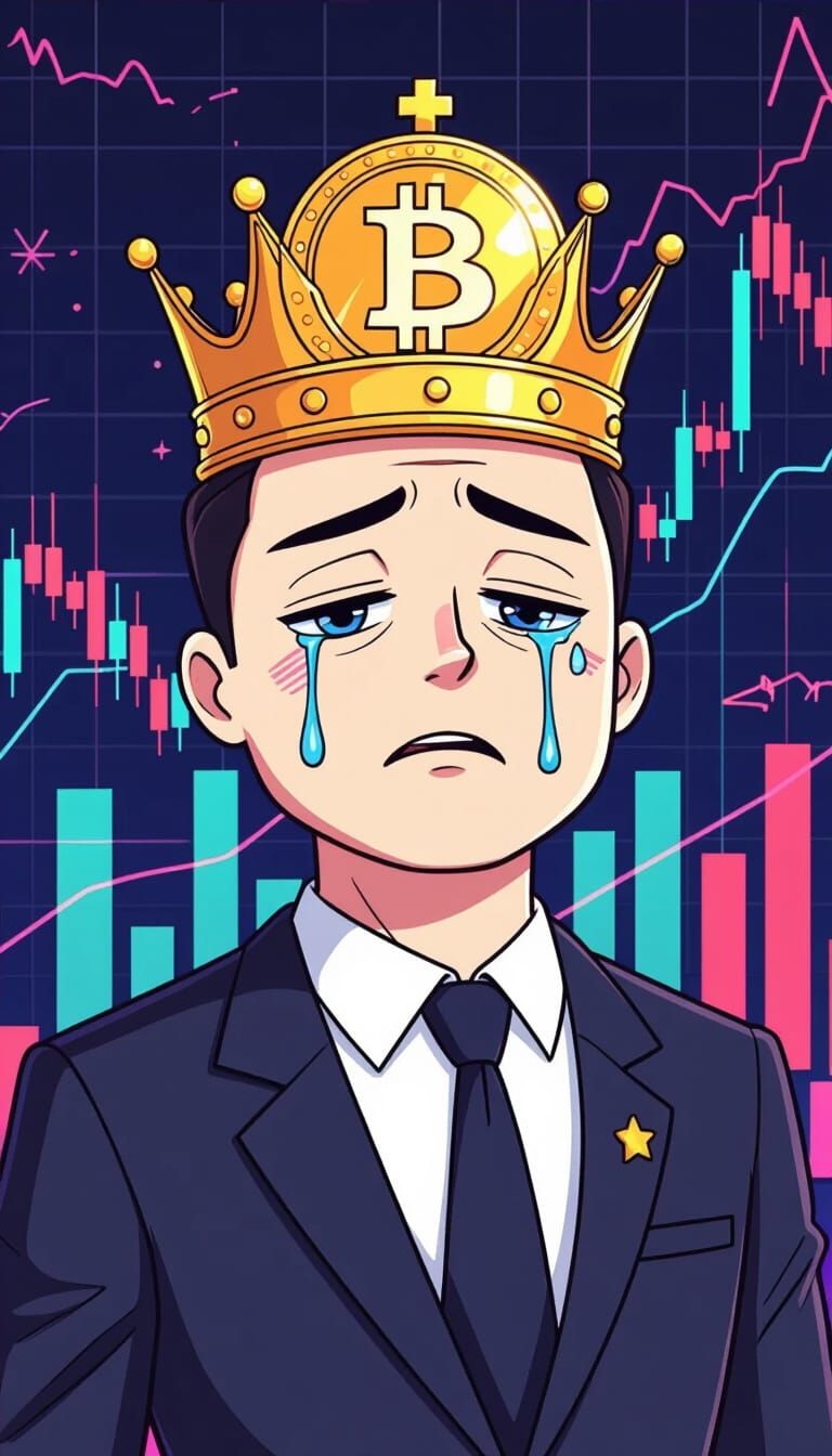 Wojak Crying Bitcoin Tears on Stock Market Chart