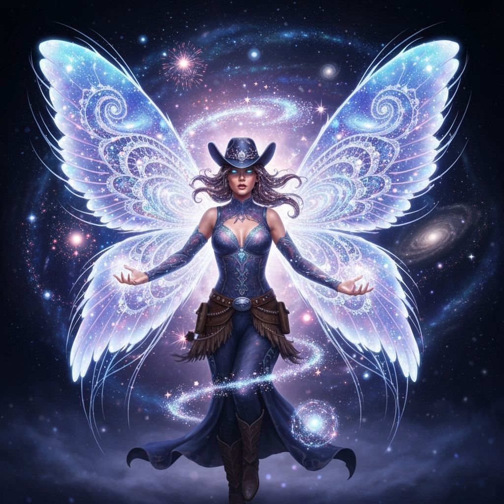 Cowgirl Sorceress with Celestial Fairy Wings