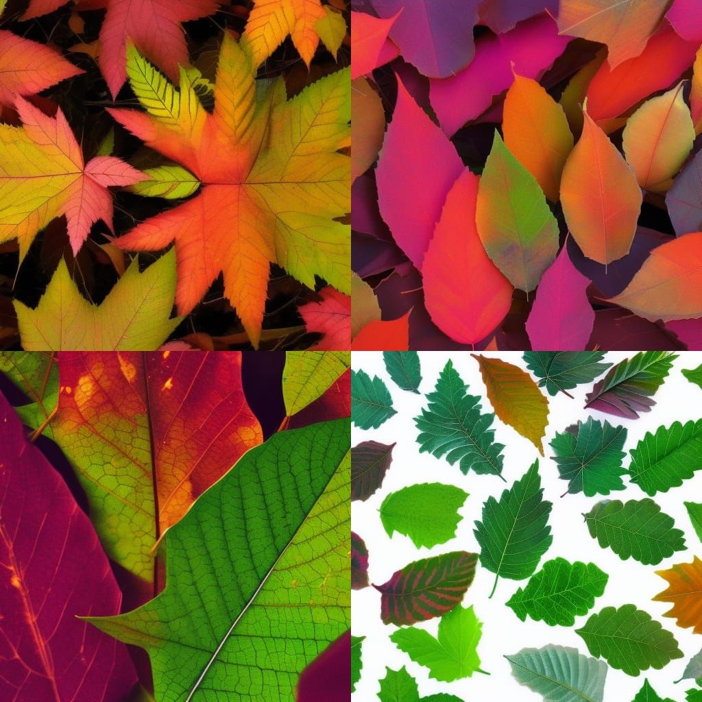 Crystallized Autumn Leaves in Colorful Display