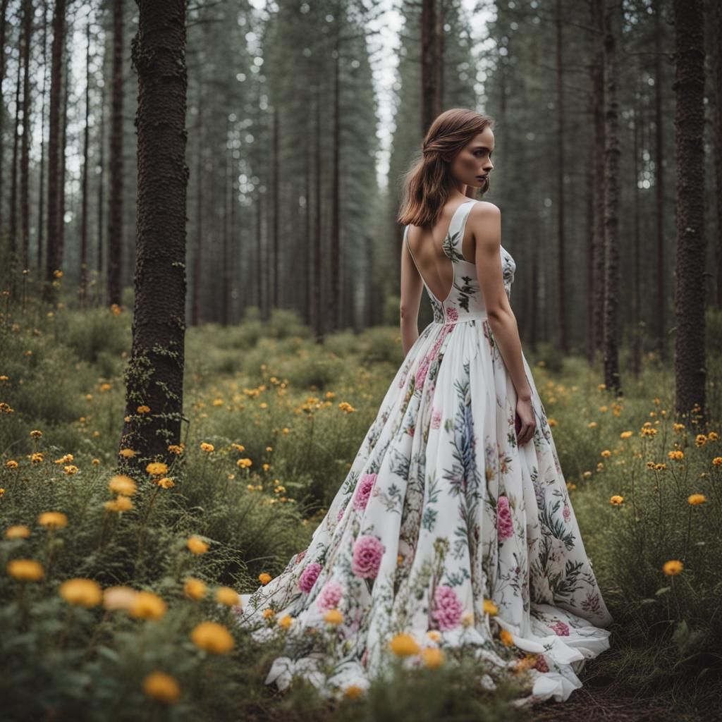 Floral Dress in Enchanted Forest