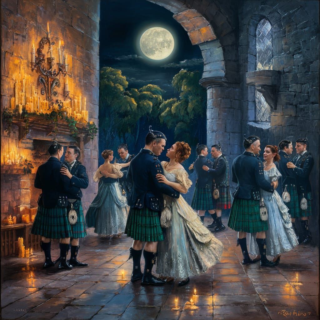 Surreal Scottish Ceilidh in a Castle Ballroom