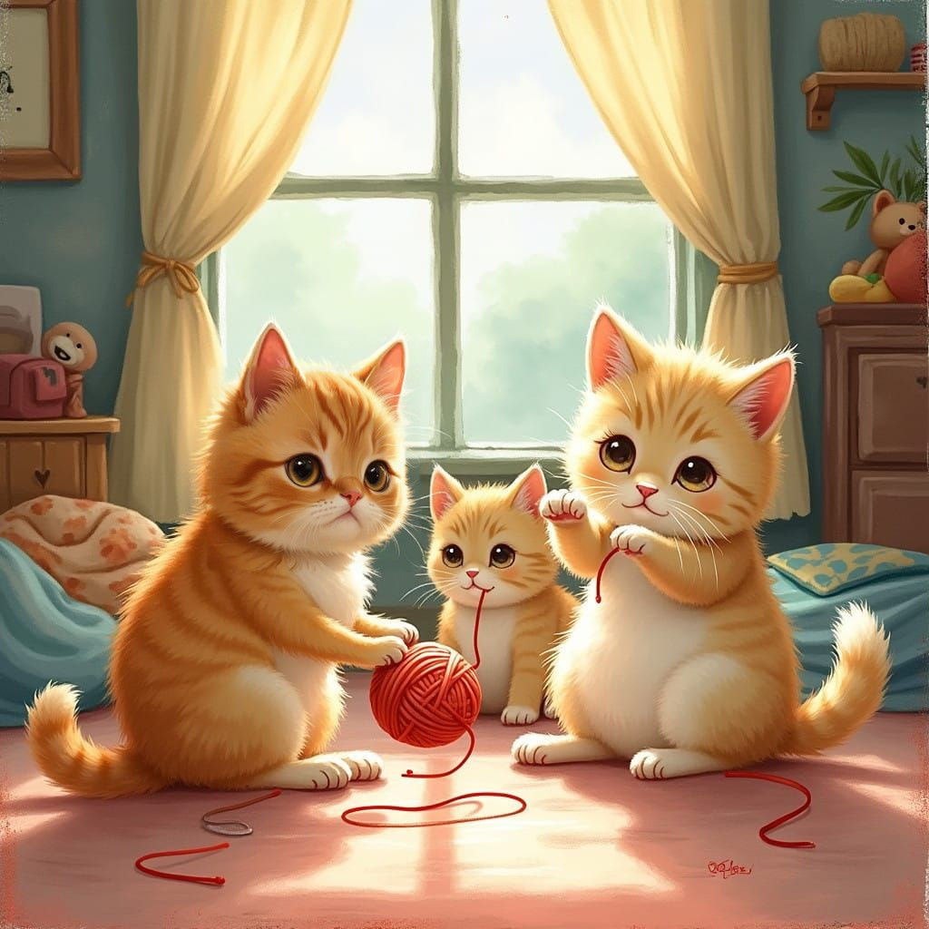 Whimsical Feline Portraits in Pastel Hues