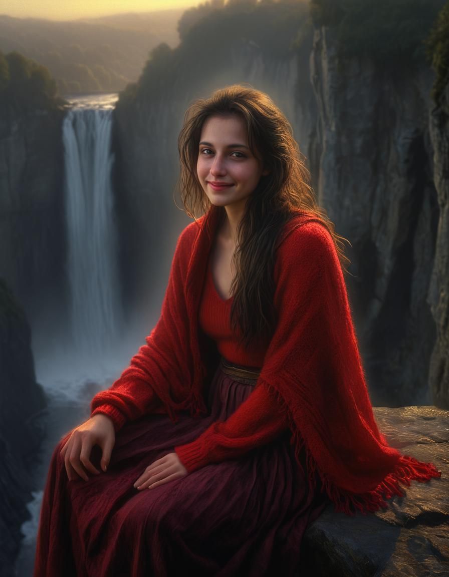 Chiaroscuro Oil Painting: Woman at Dawn