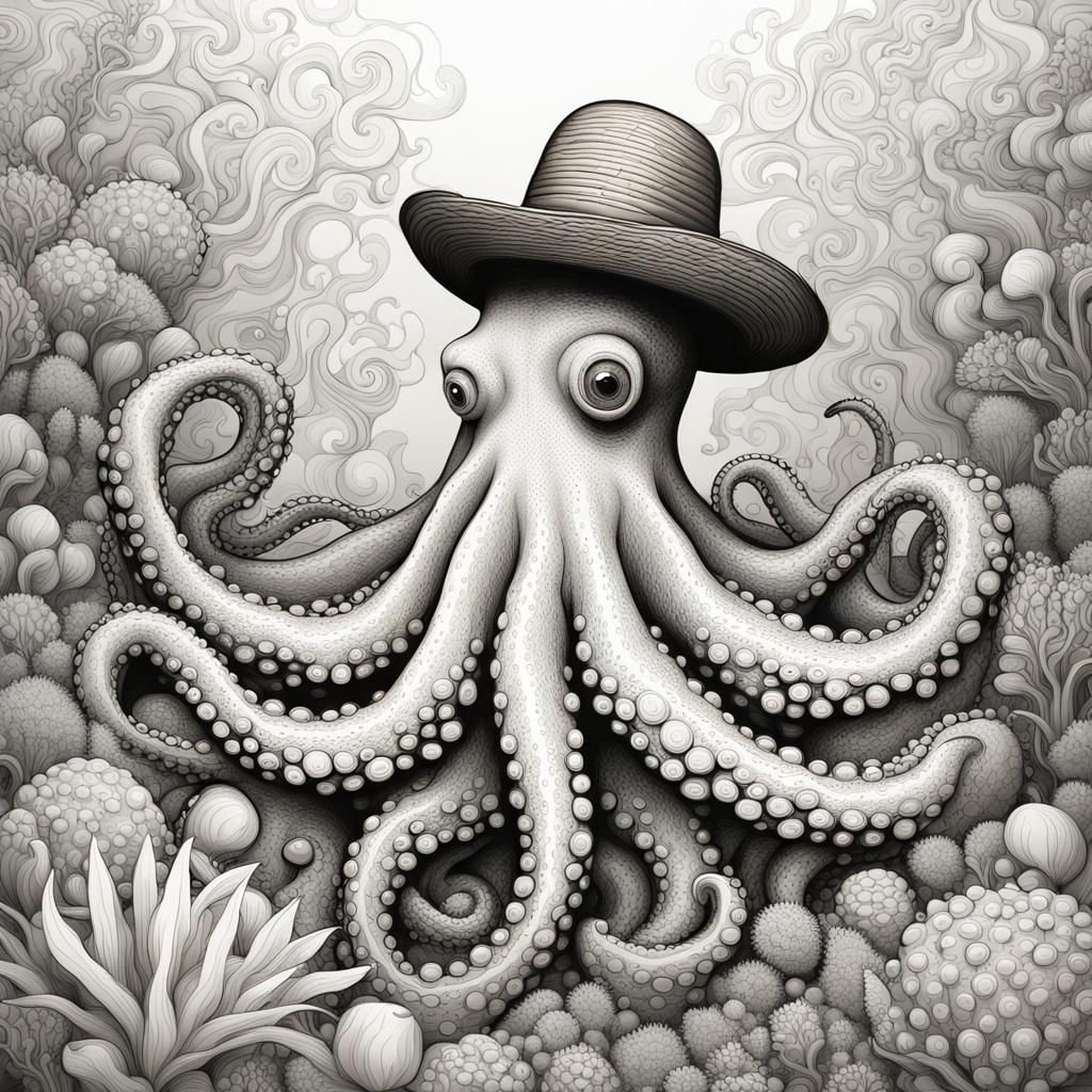 Octopus Gardener in Underwater Vegetable Garden