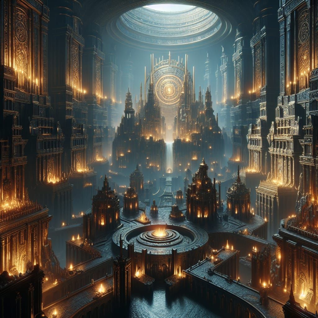 Massive Underground Dwarf City 'The Anvil' Concept Art