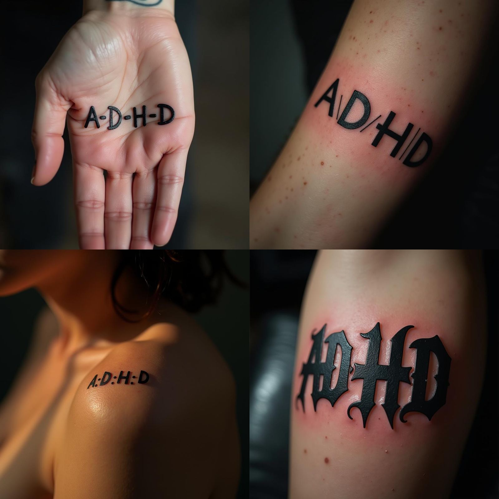 Tattoo Idea: A-D-H-D Lettering Design